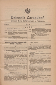 Dziennik Zarządzeń Dyrekcji Kolei Państwowych w Poznaniu.1928, nr 11 (3 lipca)