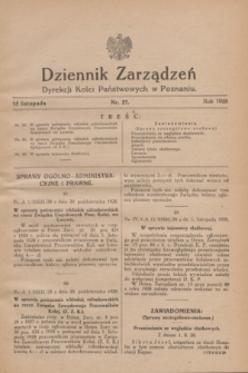 Dziennik Zarządzeń Dyrekcji Kolei Państwowych w Poznaniu.1928, nr 21 (15 listopada)