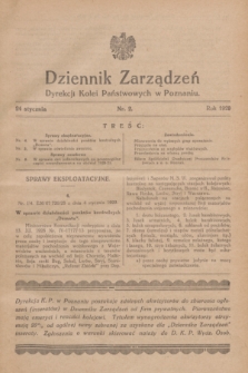 Dziennik Zarządzeń Dyrekcji Kolei Państwowych w Poznaniu.1929, nr 2 (24 stycznia)