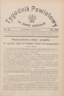 Tygodnik Powiatowy na powiat lubliniecki.1933, nr 24 (24 czerwca)