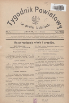 Tygodnik Powiatowy na powiat lubliniecki.1935, nr 1 (5 stycznia)