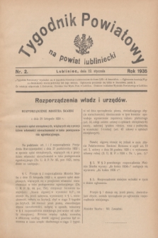 Tygodnik Powiatowy na powiat lubliniecki.1935, nr 2 (12 stycznia)