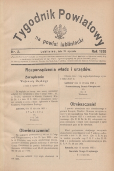 Tygodnik Powiatowy na powiat lubliniecki.1935, nr 3 (19 stycznia)