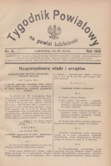 Tygodnik Powiatowy na powiat lubliniecki.1935, nr 4 (26 stycznia)