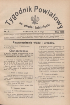 Tygodnik Powiatowy na powiat lubliniecki.1935, nr 6 (9 lutego)