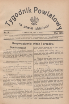 Tygodnik Powiatowy na powiat lubliniecki.1935, nr 9 (2 marca)