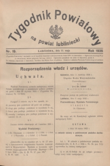 Tygodnik Powiatowy na powiat lubliniecki.1935, nr 19 (11 maja)