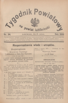 Tygodnik Powiatowy na powiat lubliniecki.1935, nr 24 (22 czerwca)