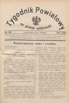 Tygodnik Powiatowy na powiat lubliniecki.1935, nr 43 (2 listopada)