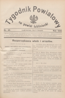 Tygodnik Powiatowy na powiat lubliniecki.1935, nr 44 (9 listopada)