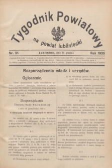 Tygodnik Powiatowy na powiat lubliniecki.1935, nr 51 (31 grudnia)