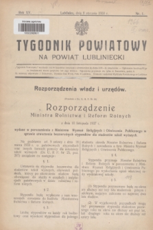 Tygodnik Powiatowy na powiat lubliniecki.R.15, nr 1 (8 stycznia 1938)