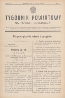 Tygodnik Powiatowy na powiat lubliniecki.R.15, nr 2 (15 stycznia 1938)