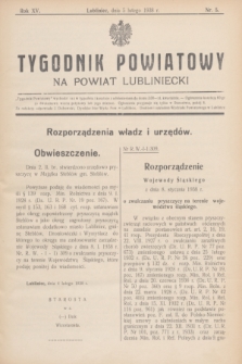 Tygodnik Powiatowy na powiat lubliniecki.R.15, nr 5 (5 lutego 1938)