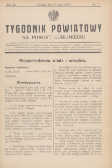 Tygodnik Powiatowy na powiat lubliniecki.R.15, nr 7 (19 lutego 1938)