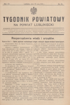 Tygodnik Powiatowy na Powiat Lubliniecki.R.15, nr 21 (28 maja 1938)