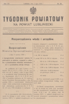 Tygodnik Powiatowy na powiat lubliniecki.R.15, nr 26 (2 lipca 1938)
