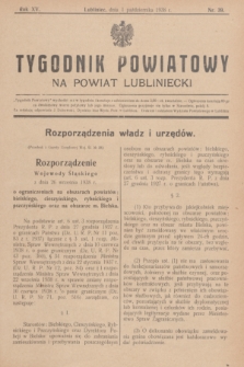 Tygodnik Powiatowy na powiat lubliniecki.R.15, nr 39 (1 października 1938)