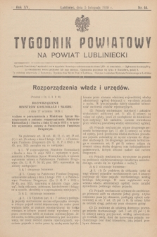Tygodnik Powiatowy na powiat lubliniecki.R.15, nr 44 (5 listopada 1938)