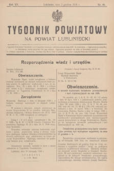 Tygodnik Powiatowy na powiat lubliniecki.R.15, nr 48 (3 grudnia 1938)
