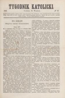 Tygodnik Katolicki. [T.4], № 38 (18 września 1863)