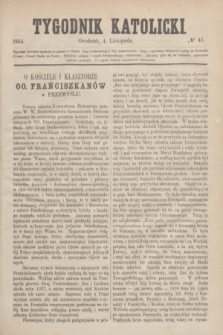 Tygodnik Katolicki. [T.5], № 45 (4 listopada 1864)
