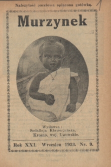 Murzynek.R.21, nr 9 (wrzesień 1933)