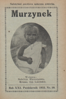 Murzynek.R.21, nr 10 (październik 1933)