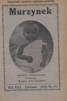 Murzynek.R.21, nr 11 (listopad 1933)