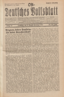 Ost-Deutsches Volksblatt.Jg.10, Folge 30 (9 Ernting [August] 1931) = Jg.24