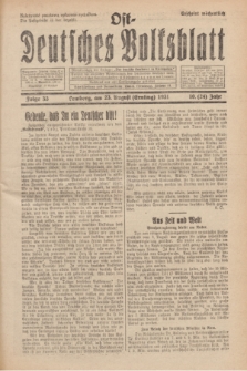 Ost-Deutsches Volksblatt.Jg.10, Folge 33 (23 Ernting [August] 1931) = Jg.24