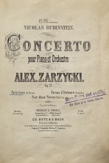 Concerto : pour piano et orchestre : op. 17