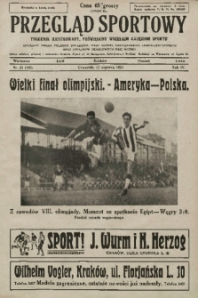 Przegląd Sportowy : tygodnik ilustrowany, poświęcony wszelkim gałęziom sportu 1924, nr 23 |PDF|