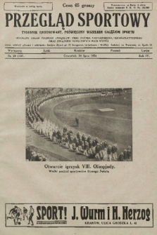 Przegląd Sportowy : tygodnik ilustrowany, poświęcony wszelkim gałęziom sportu 1924, nr 29 |PDF|