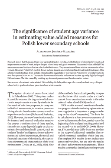 The significance of student age variance in estimating value added measures for Polish lower secondary schools