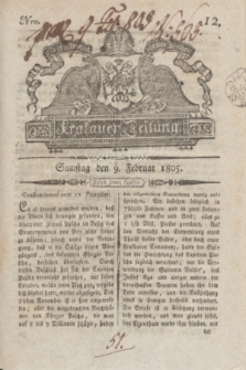 Krakauer Zeitung.1805, Nro. 12 (9 Februar) + dod.