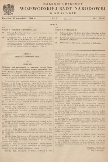 Dziennik Urzędowy Wojewódzkiej Rady Narodowej w Krakowie. 1958, nr 6 |PDF|