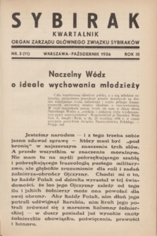Sybirak : organ Zarządu Głównego Związku Sybiraków.R.3, nr 3 (październik 1936) = nr 11