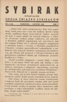 Sybirak : organ Związku Sybiraków.R.5, nr 4 (listopad 1938) = nr 16