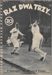 Raz, Dwa, Trzy : ilustrowany kuryer sportowy. 1934, nr 27