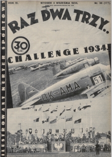 Raz, Dwa, Trzy : ilustrowany kuryer sportowy. 1934, nr 36