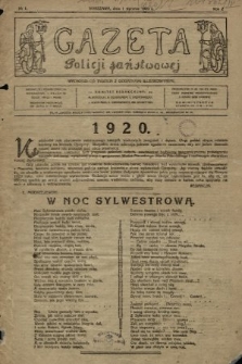 Gazeta Policji Państwowej. 1920, nr 1 |PDF|