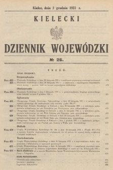 Kielecki Dziennik Wojewódzki. 1931, nr 26 |PDF|