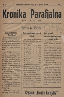 Kronika Parafjalna : dwutygodnik. 1929, nr 1 |PDF|