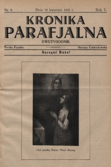 Kronika Parafjalna : dwutygodnik. 1932, nr 8 |PDF|