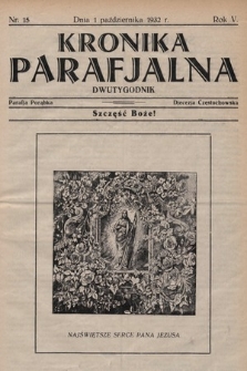 Kronika Parafjalna : dwutygodnik. 1932, nr 15 |PDF|