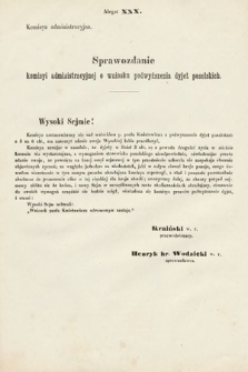 [Kadencja I, sesja III, al. 30] Alegaty do Sprawozdań Stenograficznych z Trzeciej Sesyi Sejmu Galicyjskiego z roku 1865-1866. Alegat 30