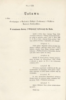 [Kadencja I, sesja III, al. 71] Alegaty do Sprawozdań Stenograficznych z Trzeciej Sesyi Sejmu Galicyjskiego z roku 1865-1866. Alegat 71