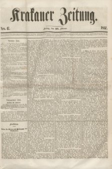 Krakauer Zeitung.[Jg.1], Nro. 47 (27 Februar 1857)