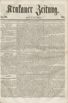 Krakauer Zeitung.[Jg.1], Nro. 206 (11 September 1857)